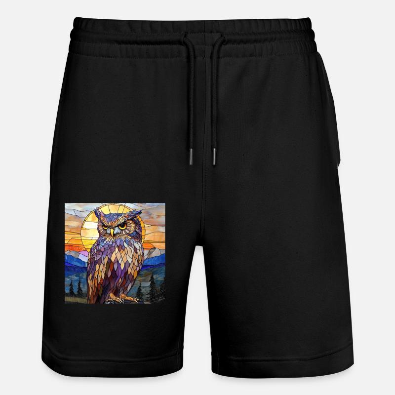Eule - Stanley/Stella Unisex Bio Joggingshorts Trainer  - Schwarz