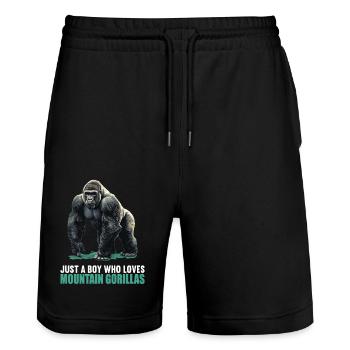 Berggorillas Berggorilla - Stanley/Stella Unisex Bio Joggingshorts Trainer  - Schwarz - Vorne - Nik (191cm) & Marisol (170cm)