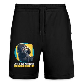 Berggorillas Berggorilla - Stanley/Stella Unisex Bio Joggingshorts Trainer  - Schwarz - Vorne - Nik (191cm) & Marisol (170cm)