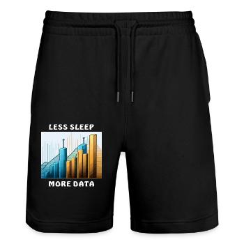 LESS SLEEP MORE DATA - Stanley/Stella Unisex Bio Joggingshorts Trainer  - Schwarz - Vorne - Nik (191cm) & Marisol (170cm)