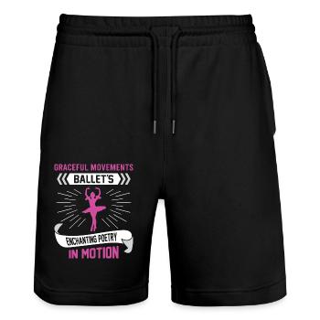 Ballerina Ballett mädchen - Stanley/Stella Unisex Bio Joggingshorts Trainer  - Schwarz - Vorne - Nik (191cm) & Marisol (170cm)
