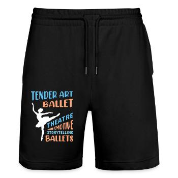 Ballerina Ballett mädchen - Stanley/Stella Unisex Bio Joggingshorts Trainer  - Schwarz - Vorne - Nik (191cm) & Marisol (170cm)