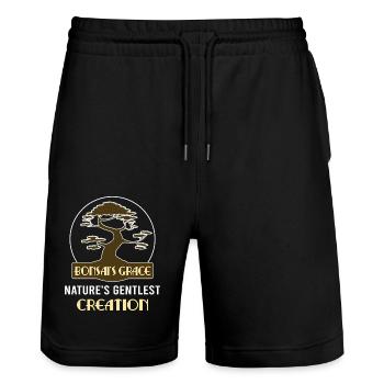 Bonsai Tree - Stanley/Stella Unisex Bio Joggingshorts Trainer  - Schwarz - Vorne - Nik (191cm) & Marisol (170cm)