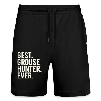 Auerhahn - Stanley/Stella Unisex Bio Joggingshorts Trainer  - Schwarz - Vorne - Nik (191cm) & Marisol (170cm)