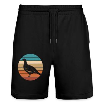 Auerhahn - Stanley/Stella Unisex Bio Joggingshorts Trainer  - Schwarz - Vorne - Nik (191cm) & Marisol (170cm)