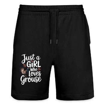 Auerhahn - Stanley/Stella Unisex Bio Joggingshorts Trainer  - Schwarz - Vorne - Nik (191cm) & Marisol (170cm)