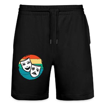 Comédie musicale, Amant, Théâtre, Masques, Art - Short de jogging bio TRAINER Stanley/Stella unisexe - noir - Devant - Nik (191cm) & Marisol (170cm)