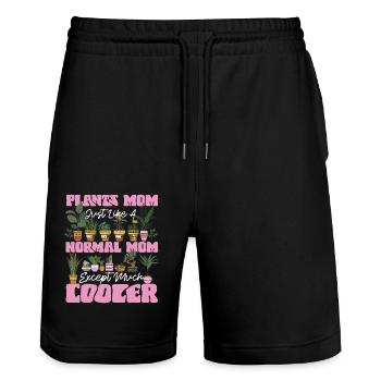 Plant Lover Gardening Mom Plant - Stanley/Stella Trainer Unisex Organic Jogging Shorts - black - Front - Nik (191cm) & Marisol (170cm)