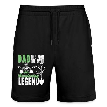 Plant Lover Gardening Dad Dad The - Stanley/Stella Trainer Unisex Organic Jogging Shorts - black - Front - Nik (191cm) & Marisol (170cm)