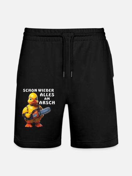 EVERYTHING ON THE ASS AGAIN - Stanley/Stella Trainer Unisex Organic Jogging Shorts - black