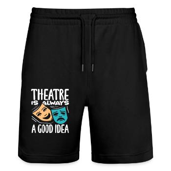 Le théâtre pour les amateurs de comédie musicale est toujours une bonne idée - Short de jogging bio TRAINER Stanley/Stella unisexe - noir - Devant - Nik (191cm) & Marisol (170cm)