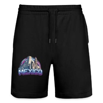 Bâtiment mexicain pour les amoureux du mexicain - Short de jogging bio TRAINER Stanley/Stella unisexe - noir - Devant - Nik (191cm) & Marisol (170cm)