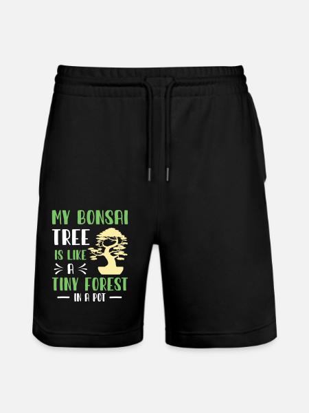 Bonsai Tree - Stanley/Stella Unisex Bio Joggingshorts Trainer  - Schwarz
