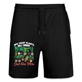 Plant Lover Gardening How Many - Stanley/Stella Unisex Bio Joggingshorts Trainer  - Schwarz - Vorne - Nik (191cm) & Marisol (170cm)