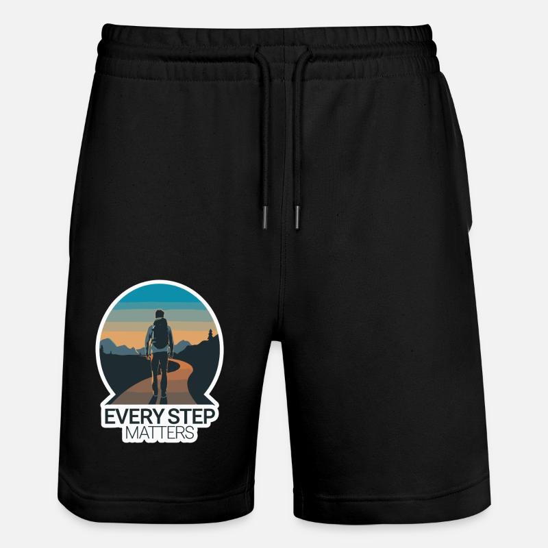 REISE, JEDER SCHRITT ZÄHLT - Stanley/Stella Unisex Bio Joggingshorts Trainer  - Schwarz
