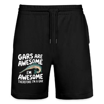 Gar - Stanley/Stella Unisex Bio Joggingshorts Trainer  - Schwarz - Vorne - Nik (191cm) & Marisol (170cm)