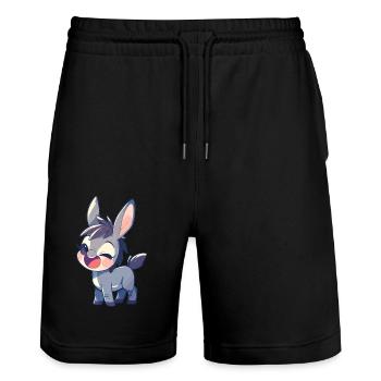 Mules Mule - Stanley/Stella Trainer Unisex Organic Jogging Shorts - black - Front - Nik (191cm) & Marisol (170cm)