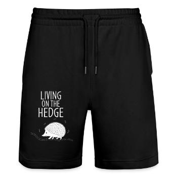 Living On The Hedge Igel Cartoon Humor - Stanley/Stella Unisex Bio Joggingshorts Trainer  - Schwarz - Vorne - Nik (191cm) & Marisol (170cm)