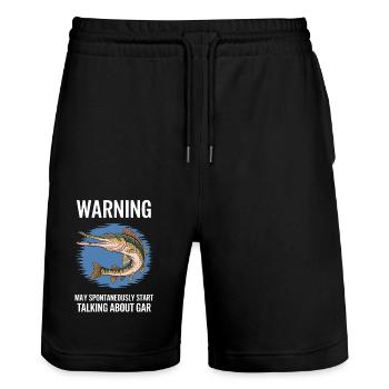 Gar - Stanley/Stella Unisex Bio Joggingshorts Trainer  - Schwarz - Vorne - Nik (191cm) & Marisol (170cm)