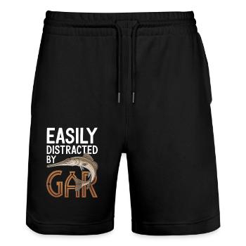 Gar - Stanley/Stella Unisex Bio Joggingshorts Trainer  - Schwarz - Vorne - Nik (191cm) & Marisol (170cm)