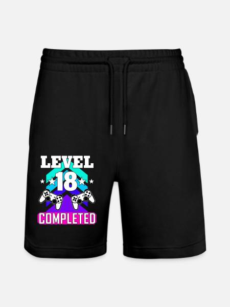 18 Birthday - Stanley/Stella Trainer Unisex Organic Jogging Shorts - black