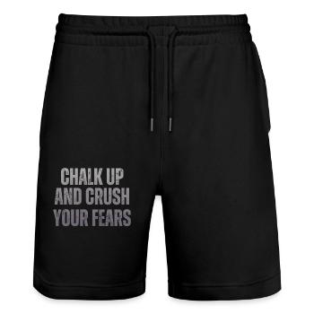 Bouldering Chalk Up Boulderer - Stanley/Stella Trainer Unisex Organic Jogging Shorts - black - Front - Nik (191cm) & Marisol (170cm)