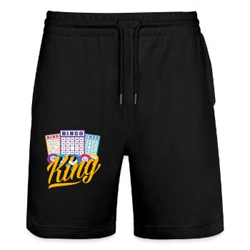 Bingo King Player Passion - Stanley/Stella Trainer Unisex Organic Jogging Shorts - black - Front - Nik (191cm) & Marisol (170cm)