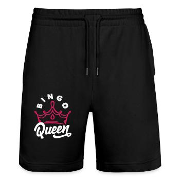 Bingo Queen Player Crown - Stanley/Stella Trainer Unisex Organic Jogging Shorts - black - Front - Nik (191cm) & Marisol (170cm)