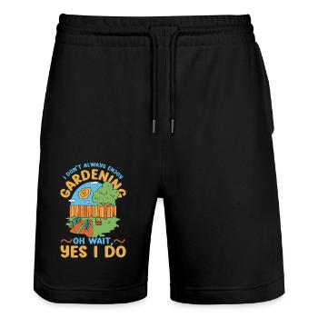 Plant Lover Gardening I Don't - Stanley/Stella Unisex Bio Joggingshorts Trainer  - Schwarz - Vorne - Nik (191cm) & Marisol (170cm)