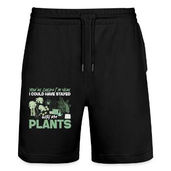 Plant Lover Gardening You're Lucky - Stanley/Stella Unisex Bio Joggingshorts Trainer  - Schwarz - Vorne - Nik (191cm) & Marisol (170cm)