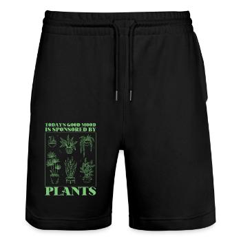 Plant Lover Gardening Today's Good - Stanley/Stella Unisex Bio Joggingshorts Trainer  - Schwarz - Vorne - Nik (191cm) & Marisol (170cm)