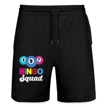 Bingo Squad Für Bingo Spieler - Stanley/Stella Unisex Bio Joggingshorts Trainer  - Schwarz - Vorne - Nik (191cm) & Marisol (170cm)