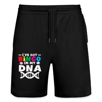 Bingo Lovers DNA Players - Short de jogging bio TRAINER Stanley/Stella unisexe - noir - Devant - Nik (191cm) & Marisol (170cm)