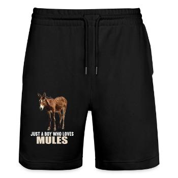 Maultiere Maultier - Stanley/Stella Unisex Bio Joggingshorts Trainer  - Schwarz - Vorne - Nik (191cm) & Marisol (170cm)