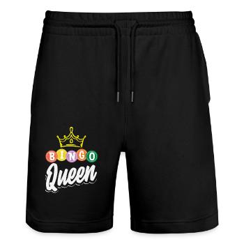 Bingo Königin Spielerin Krone - Stanley/Stella Unisex Bio Joggingshorts Trainer  - Schwarz - Vorne - Nik (191cm) & Marisol (170cm)