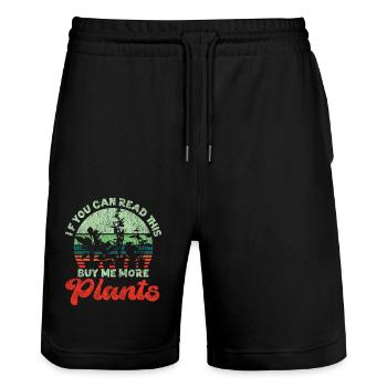 Plant Lover Gardening If You Can - Stanley/Stella Trainer Unisex Organic Jogging Shorts - black - Front - Nik (191cm) & Marisol (170cm)