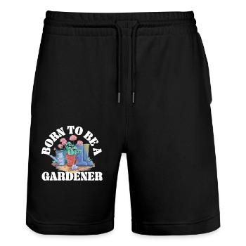 Plant Lover Gardening Born To Be A - Stanley/Stella Trainer Unisex Organic Jogging Shorts - black - Front - Nik (191cm) & Marisol (170cm)