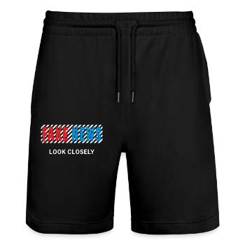 FAUSSES NOUVELLES - Short de jogging bio TRAINER Stanley/Stella unisexe - noir - Devant - Nik (191cm) & Marisol (170cm)