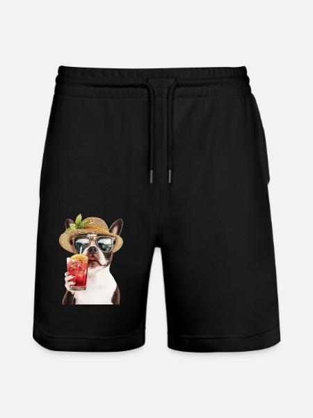 Boston Pitbull Terrier - Stanley/Stella Unisex Bio Joggingshorts Trainer  - Schwarz