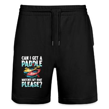 Kann Ich Ein Paddel Für Mein Boot Haben Bitte? - Stanley/Stella Unisex Bio Joggingshorts Trainer  - Schwarz - Vorne - Nik (191cm) & Marisol (170cm)