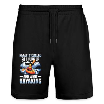 Reality Called So I Hung Up And Went Kayaking - Stanley/Stella Trainer Unisex Organic Jogging Shorts - black - Front - Nik (191cm) & Marisol (170cm)