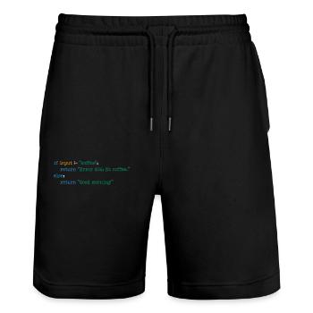 Café Code Programmeur Informatique Cadeau - Short de jogging bio TRAINER Stanley/Stella unisexe - noir - Devant - Nik (191cm) & Marisol (170cm)
