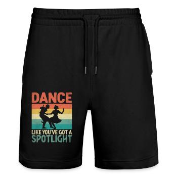 Tanzen Sie, als hätten Sie ein Rampenlicht zum Tanzen - Stanley/Stella Unisex Bio Joggingshorts Trainer  - Schwarz - Vorne - Nik (191cm) & Marisol (170cm)