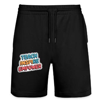 Teachers: Teaching inspires strengths - Stanley/Stella Trainer Unisex Organic Jogging Shorts - black - Front - Nik (191cm) & Marisol (170cm)