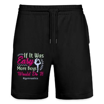 Gymnastik Training Fitness Gym - Stanley/Stella Unisex Bio Joggingshorts Trainer  - Schwarz - Vorne - Nik (191cm) & Marisol (170cm)