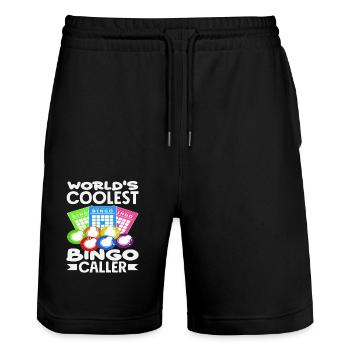 Coolest Bingo Player for Bingo Fans - Stanley/Stella Trainer Unisex Organic Jogging Shorts - black - Front - Nik (191cm) & Marisol (170cm)