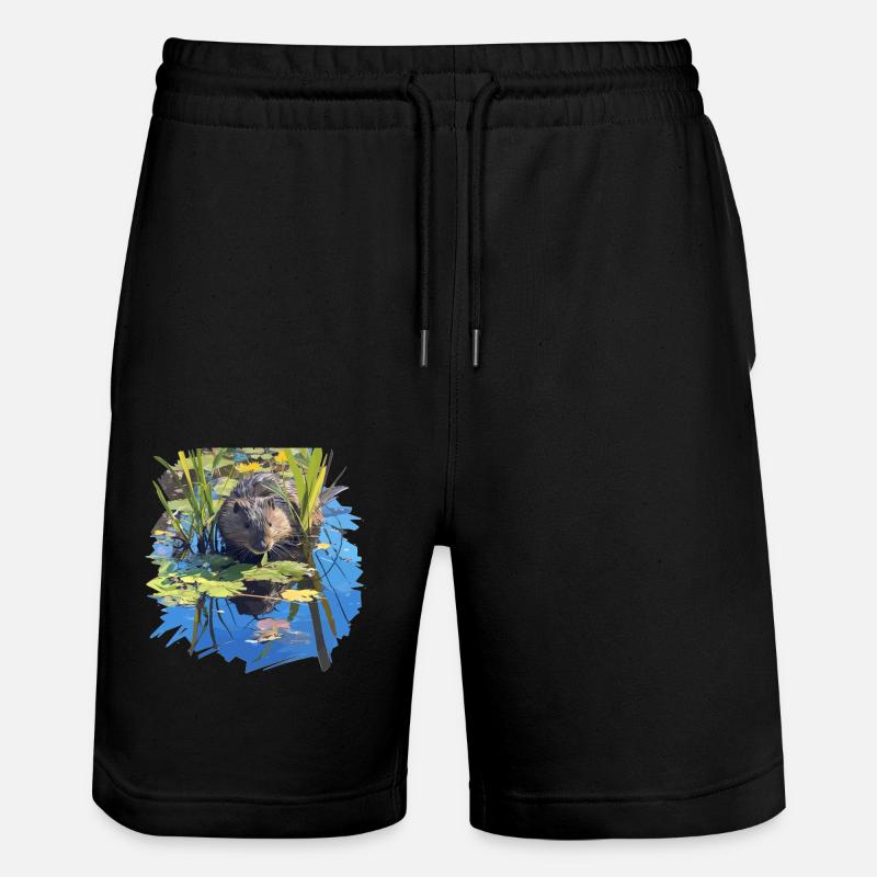 Bisamratten Bisamratte - Stanley/Stella Unisex Bio Joggingshorts Trainer  - Schwarz