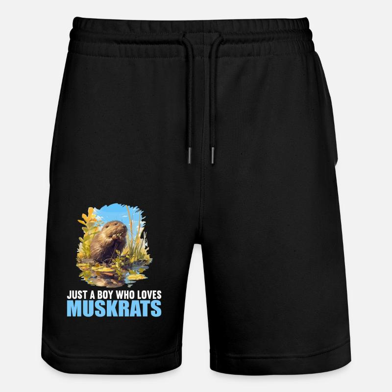 Bisamratten Bisamratte - Stanley/Stella Unisex Bio Joggingshorts Trainer - Schwarz
