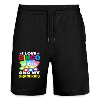 Bingo Player I Love Bingo And My Grandchildren - Stanley/Stella Trainer Unisex Organic Jogging Shorts - black - Front - Nik (191cm) & Marisol (170cm)