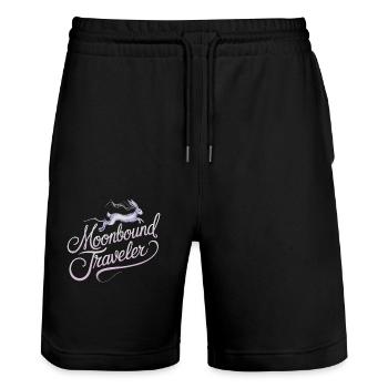 Moonbound Traveler Bunny Jump Fantasy - Stanley/Stella Trainer Unisex Organic Jogging Shorts - black - Front - Nik (191cm) & Marisol (170cm)
